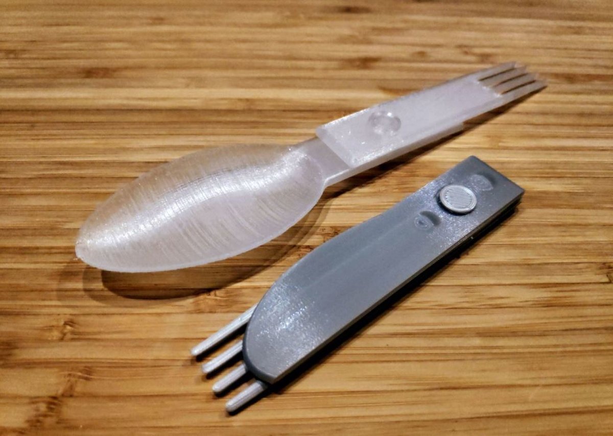You can have any two of the three main utensils with this multi-utensil