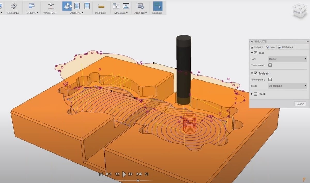 Fusion 360 toolpath generation in action