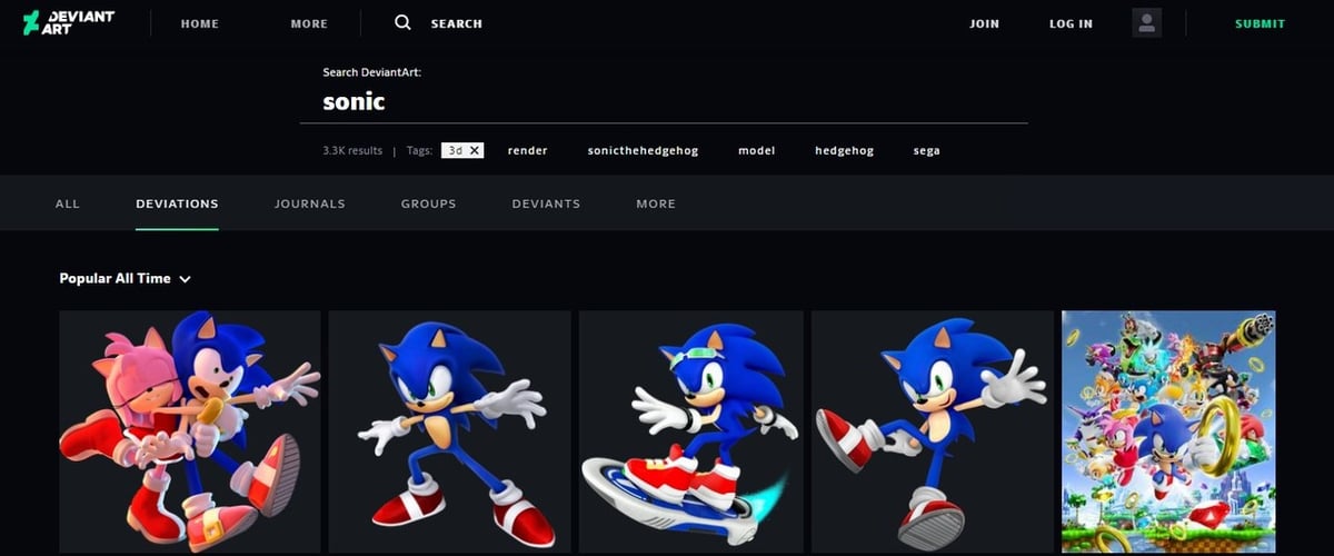 You can find many models of the same character, such as these Sonics