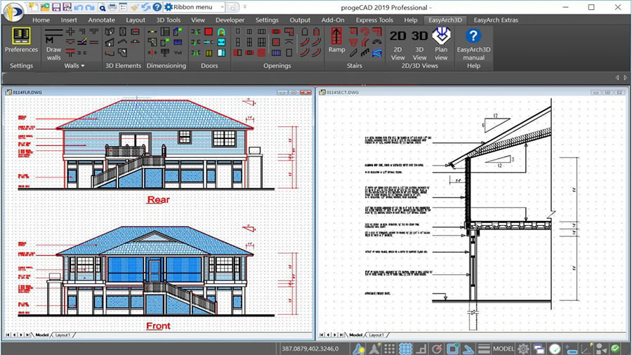 ProgeCAD comes with plenty of tools and plug-ins for architectural applications