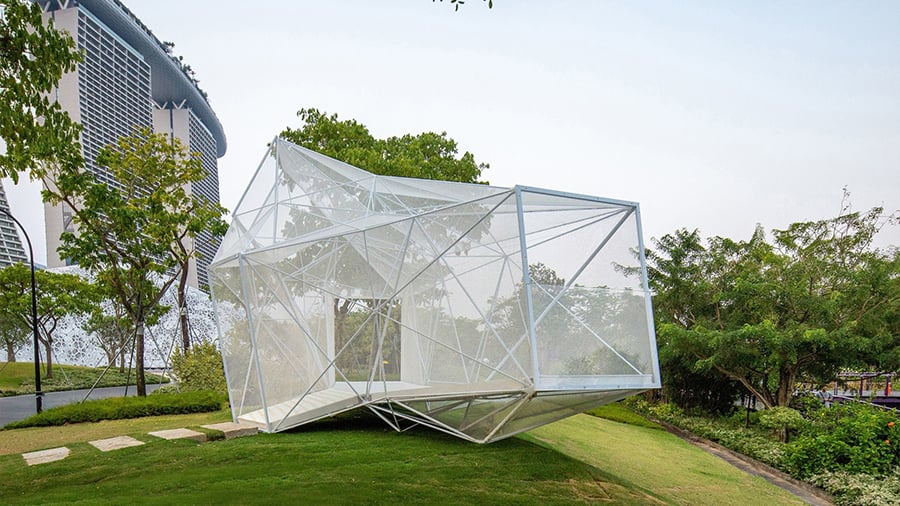AirMesh uses metallic 3D printed joints to create an ultra-lightweight structure