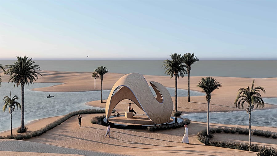 The Sandy Darak Pavilion will be made from natural materials