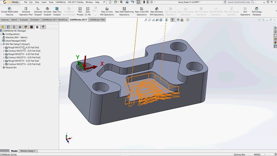 CAMWorks is standalone software that's directly integrated into SolidWorks and Solid Edge