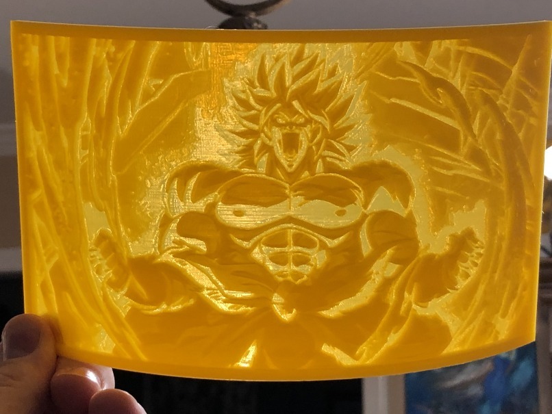 This Super Saiyan Broly lithophane looks super cool, and captures his rage perfectly