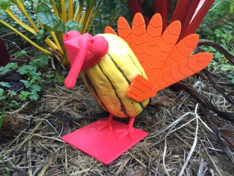 A turkey-squash mashup made possible with 3D printed accessories