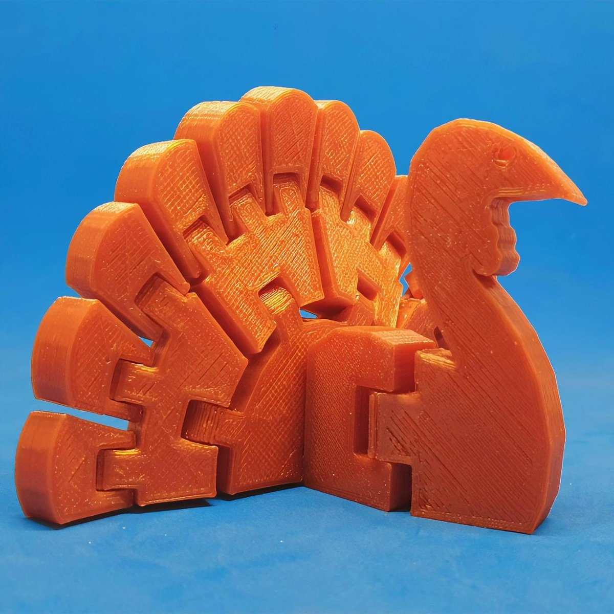 This articulated turkey prints in just two pieces