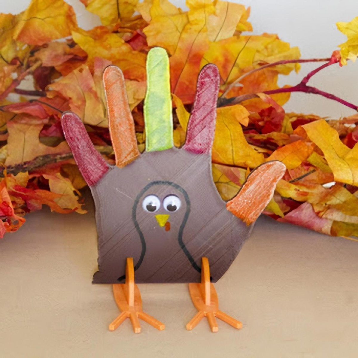 A 3D printed turkey hand is great for younger kids