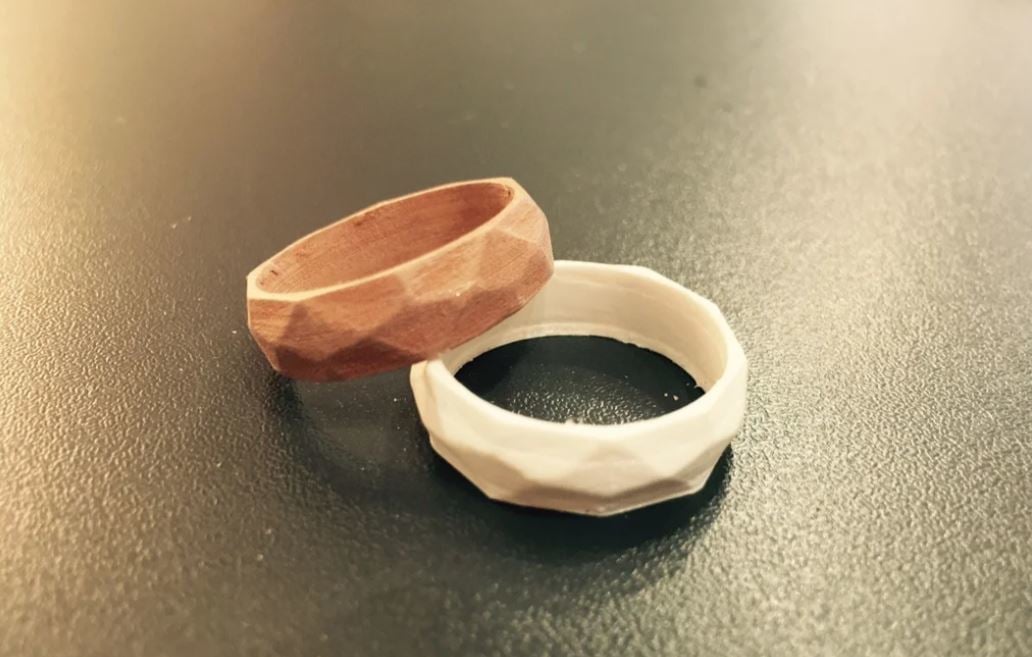 A detailed ring that takes less than 20 minutes to print