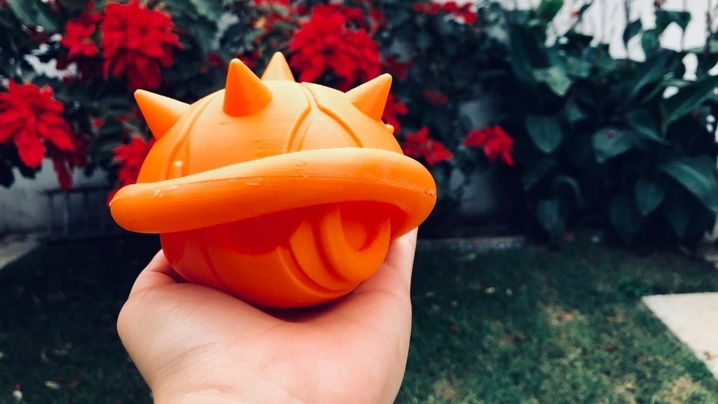 This Spiny Shell was printed on an Anet A8 3D printer
