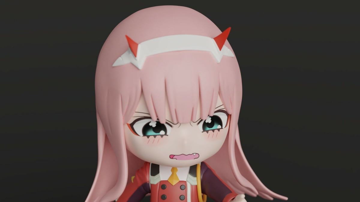 3D file ZeroTwo- STL Darling In The Franxx Anime Figurine for 3D Printing  👧・3D printable model to download・Cults