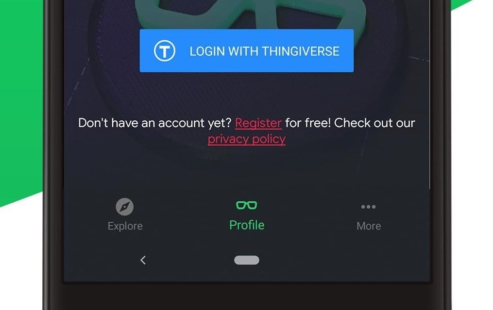 You can log into your Thingiverse account on the 3D Geeks app