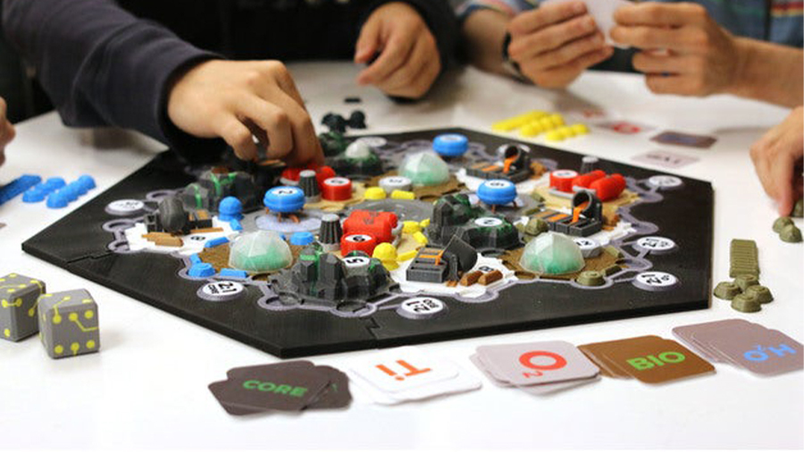 Space exploration meets Catan with this well designed board
