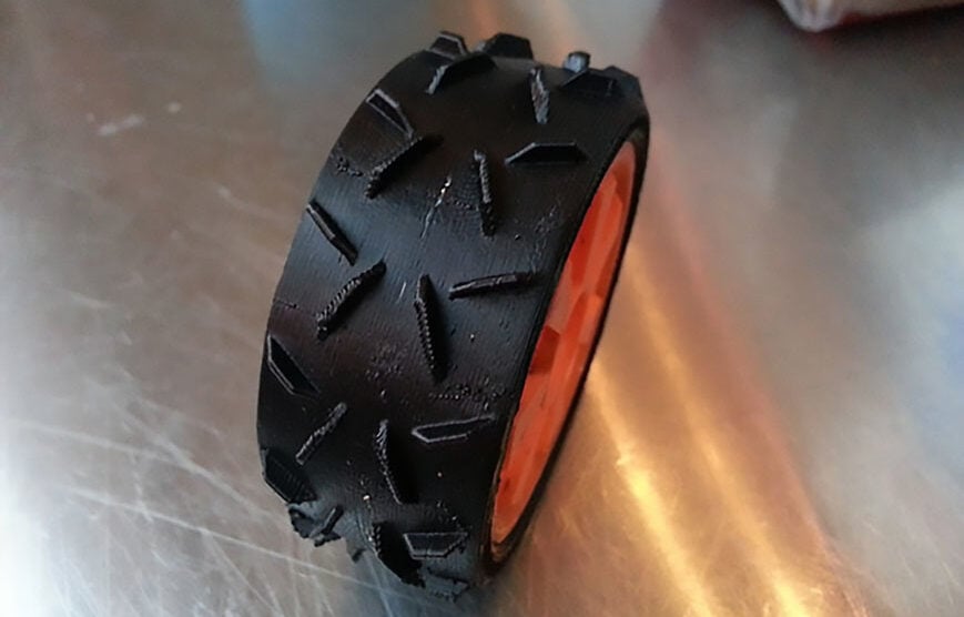 The 3D printed wheels on the bus go 'round and 'round