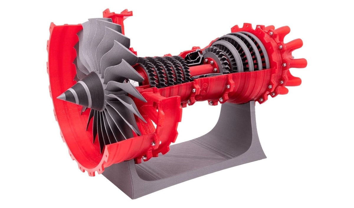 A jet turbine model printed in 3DXTech CarbonX