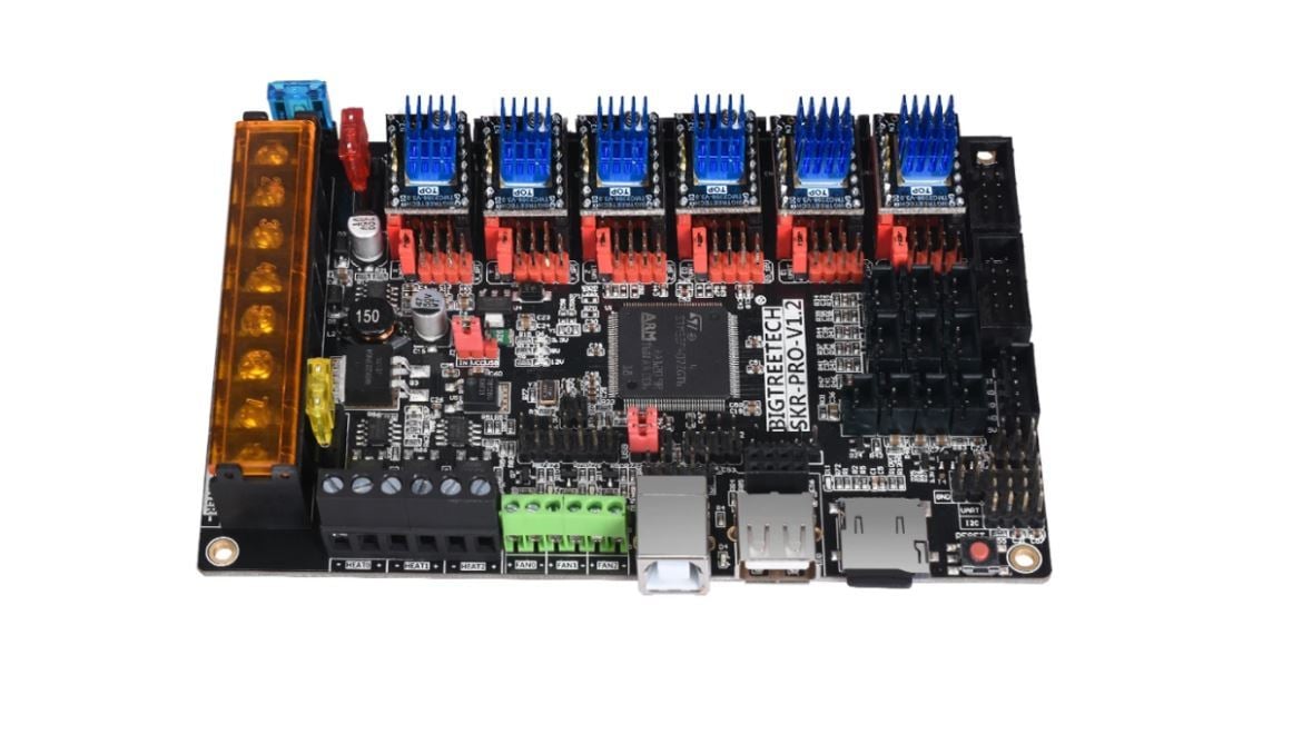 The SKR Pro V1.2 board has six motor ports