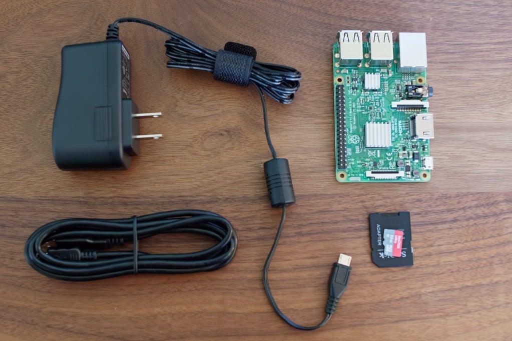 You'll need a cable, power source and Micro-SD card, in addition to the Pi