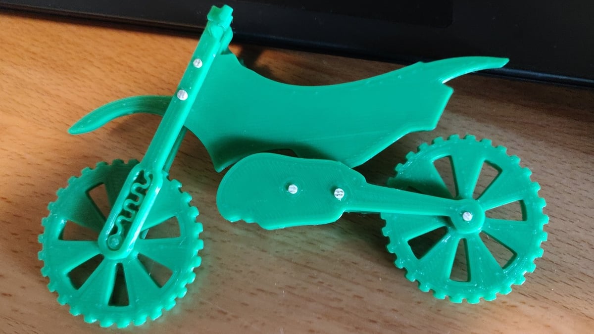 This motocross bike even has 3D printed suspension