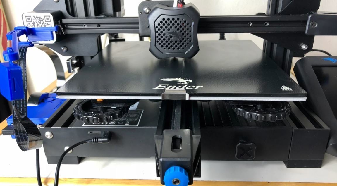 The Ender 3 V2's glass bed provides good adhesion as well as easy part removal