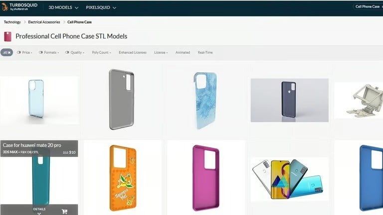 TurboSquid offers phone cases for Samsung Galaxy, iPhone, Huawei and other brands
