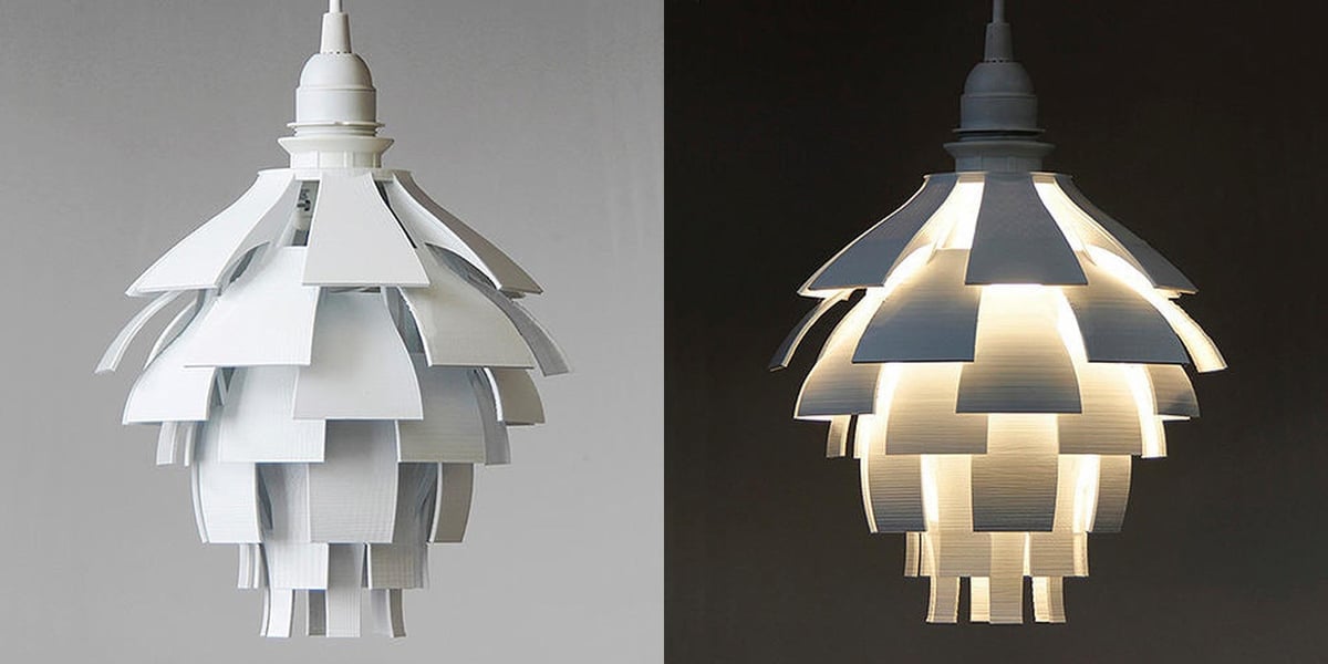 The mathematical configuration of an artichoke makes for a great lamp aesthetic