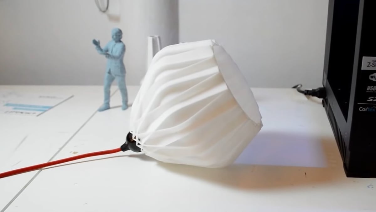 The illusion of folded paper makes this sophisticated lamp unique