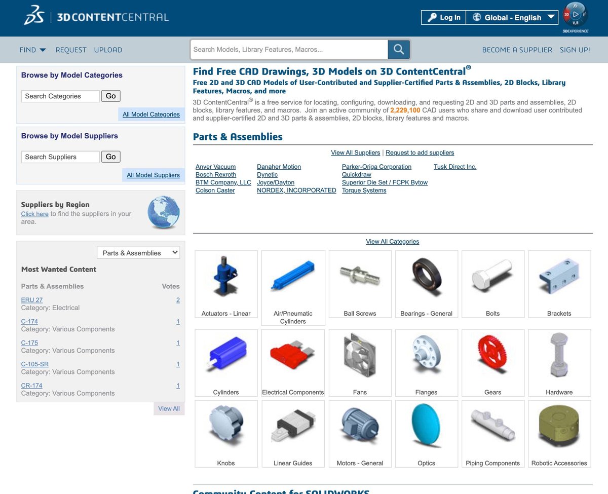 Imagen de Mejores páginas web para descargar modelos 3D gratis: 3D ContentCentral