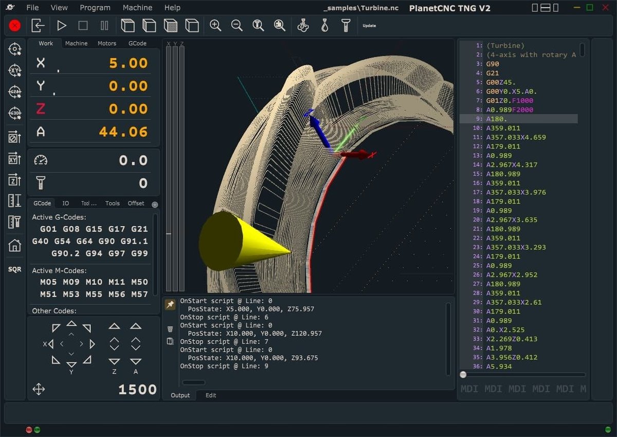 PlanetCNC's interface is modern and intuitive