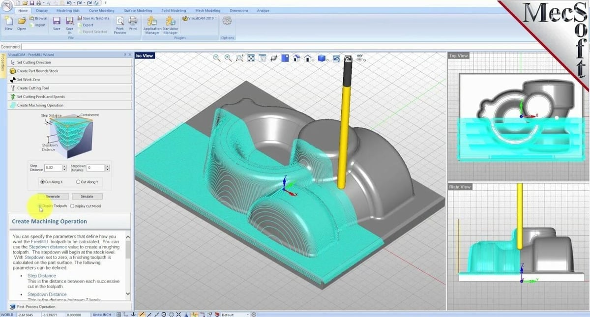 FreeMILL integrated into CAD software can make for a very powerful add-in