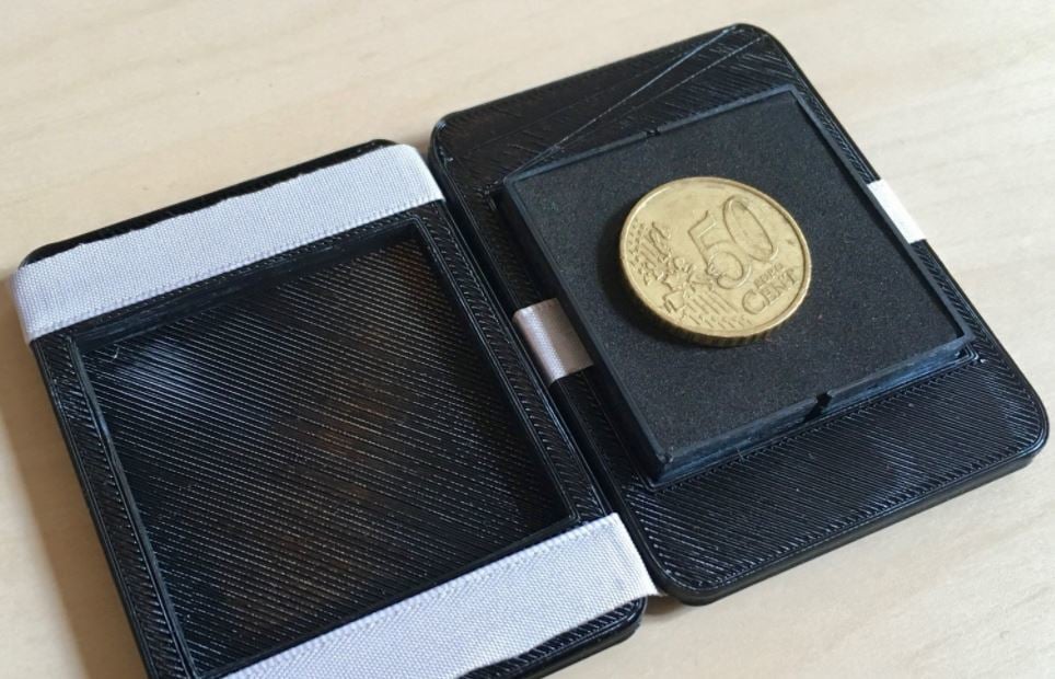 You can make this wallet using 3D printed parts, paper, ribbon, and other parts