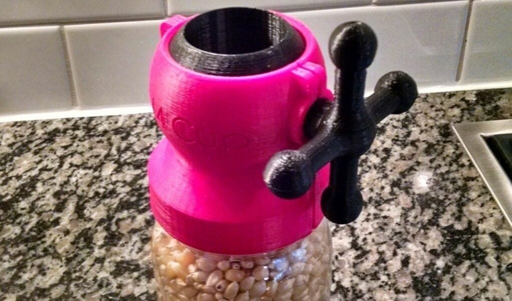 You can easily use a mason jar to dispense ingredients with this three-piece contraption