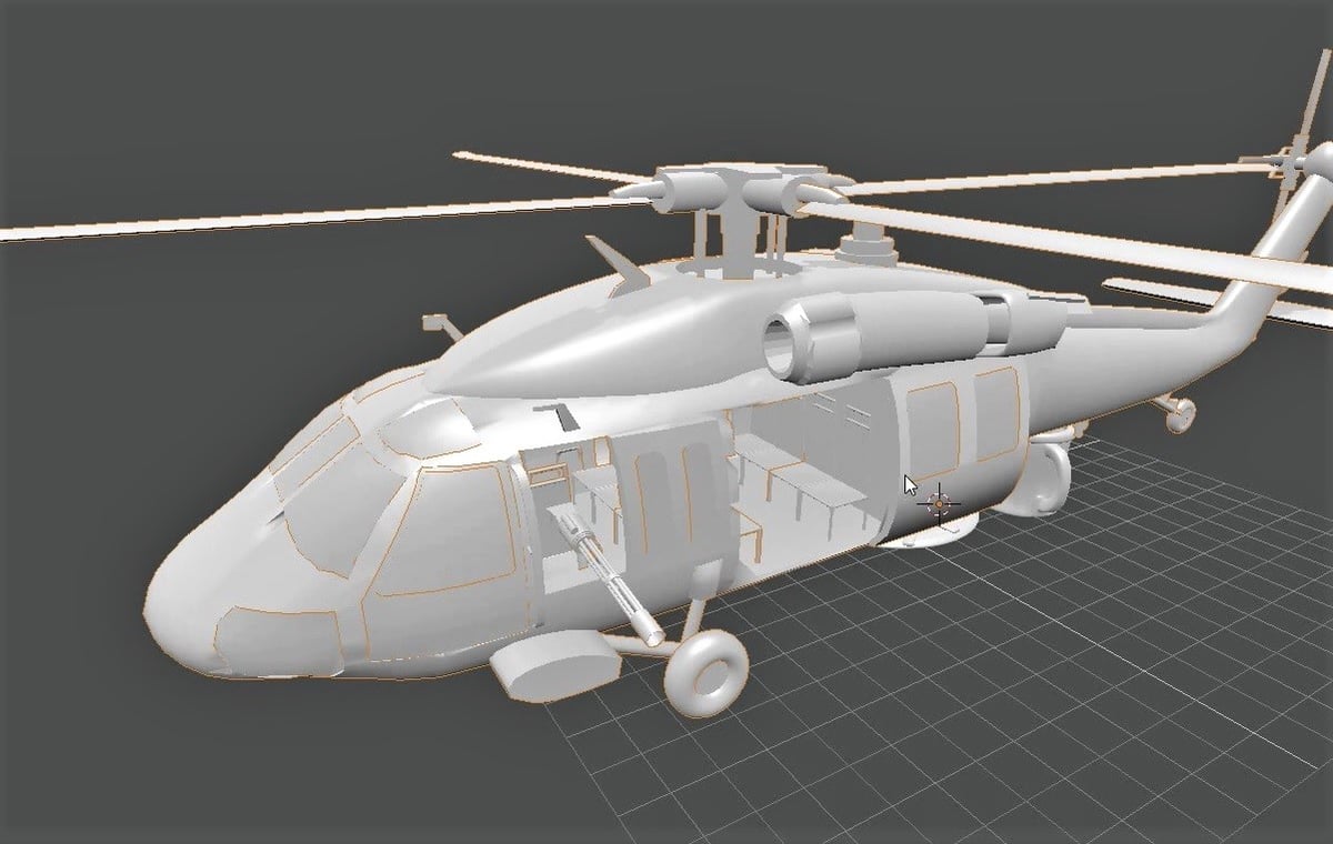 A helicopter modeled in Blender