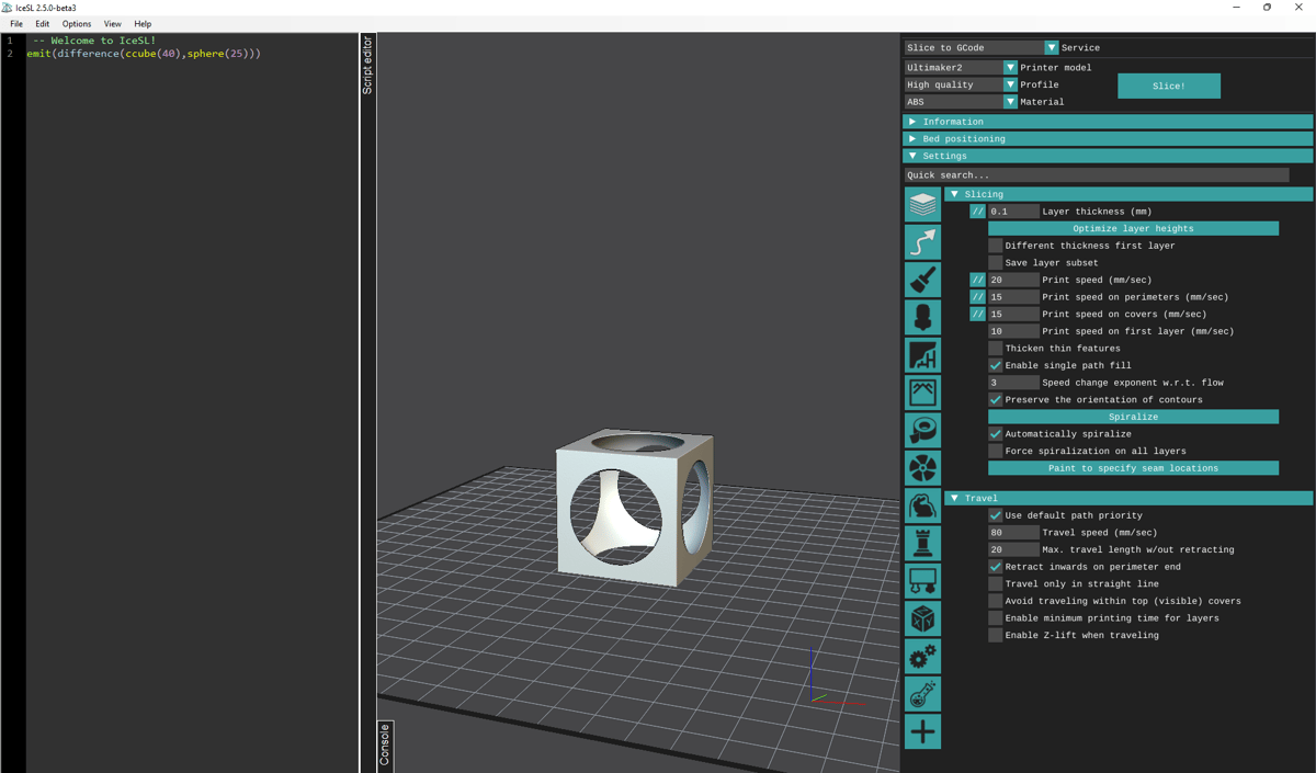 Imagen de Slicer 3D/Programma de corte para impresoras 3D: IceSL