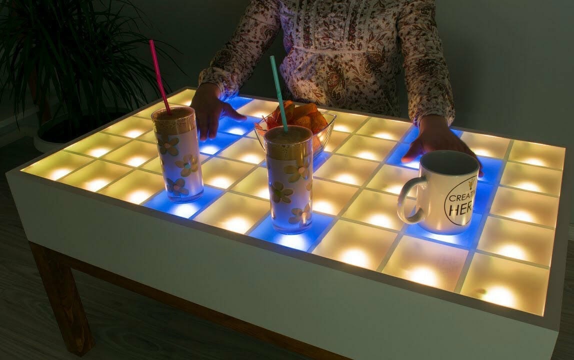 An interactive LED coffee table made with the Arduino