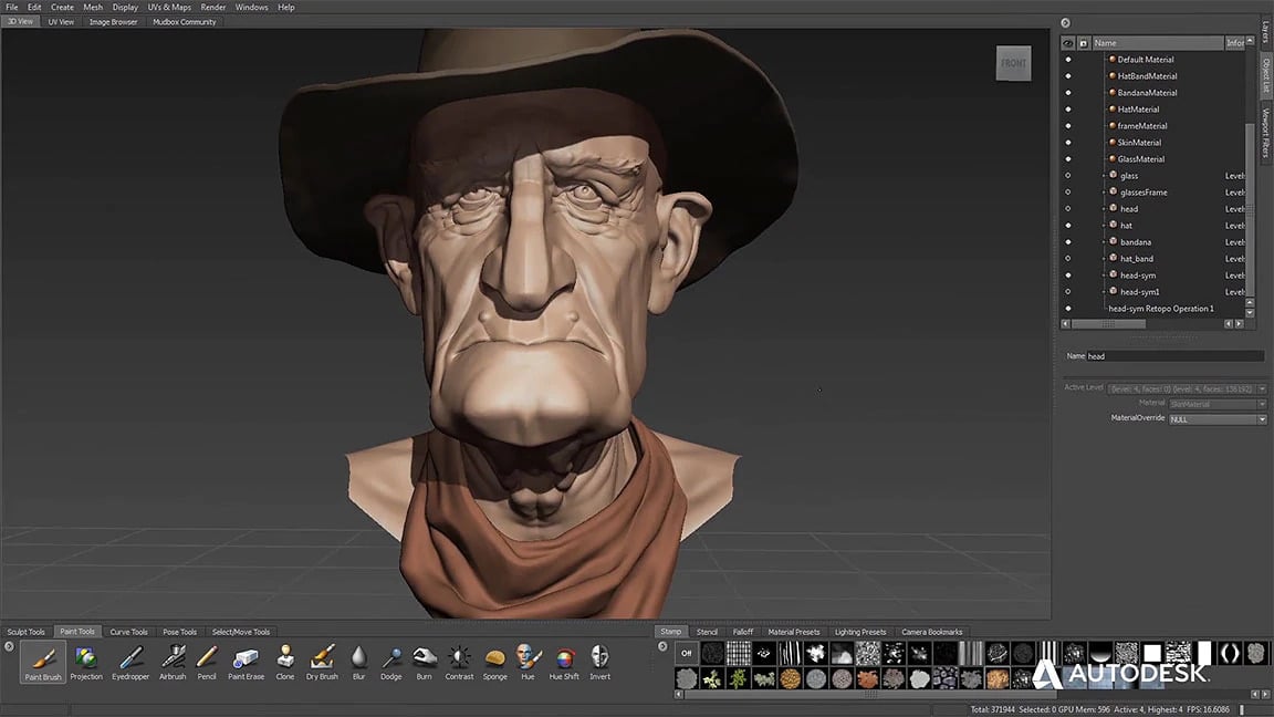 Mudbox is one of the foremost programs in the industry