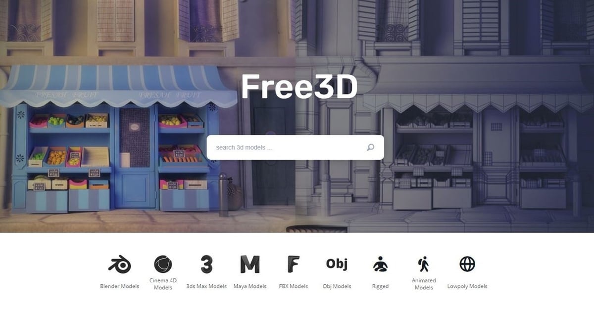 Free3D has a good range of file formats to download for free