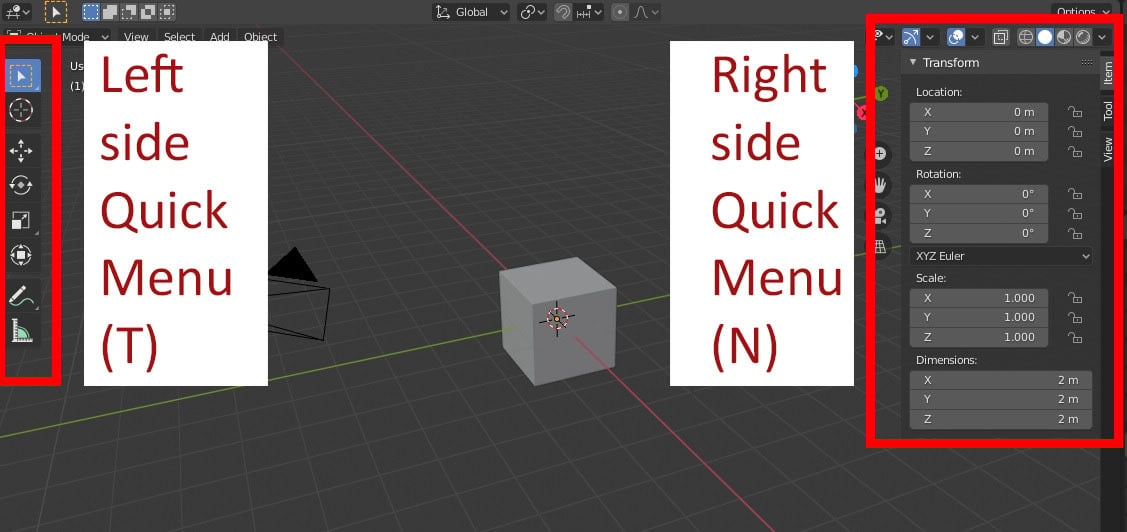 Modify your model with the options in the quick menus