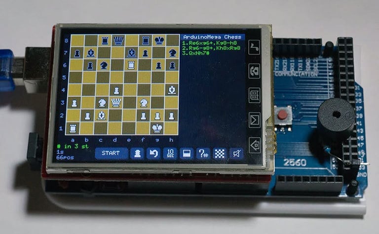 The chess game made with Arduino Mega 2560