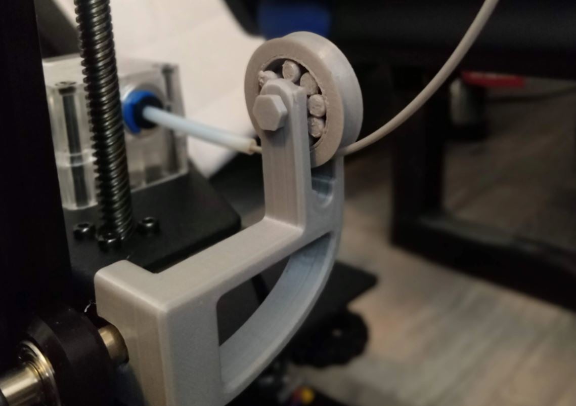 For this filament guide, you can even 3D print the bearings and screw