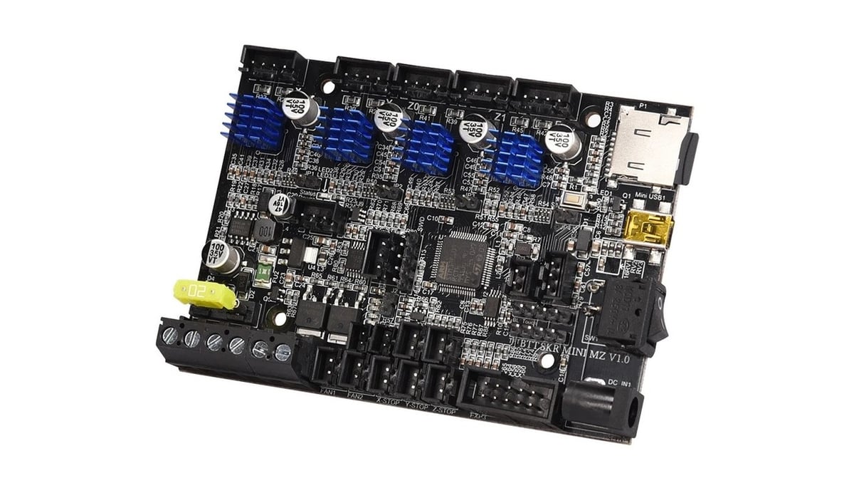 The BTT SKR Mini MZ mainboard has a 32-bit processor and is meant for the Mega Zero