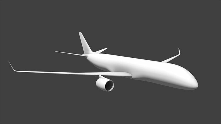 An airplane model created entirely with NURBs