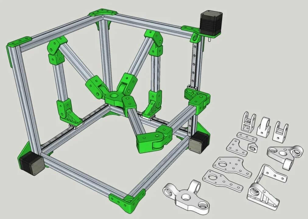 This Thingiverse project is an upgraded version of Apsu's build with a more rigid frame