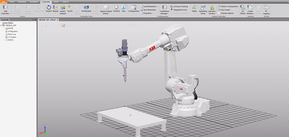Image of Robotic Arm 3D Printing / Robotic Additive Manufacturing (RAM): ABB RobotStudio
