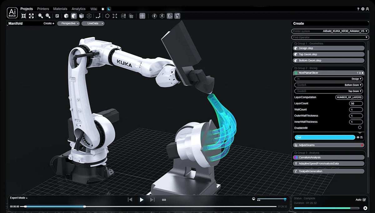 Image of Robotic Arm 3D Printing / Robotic Additive Manufacturing (RAM): Ai Build