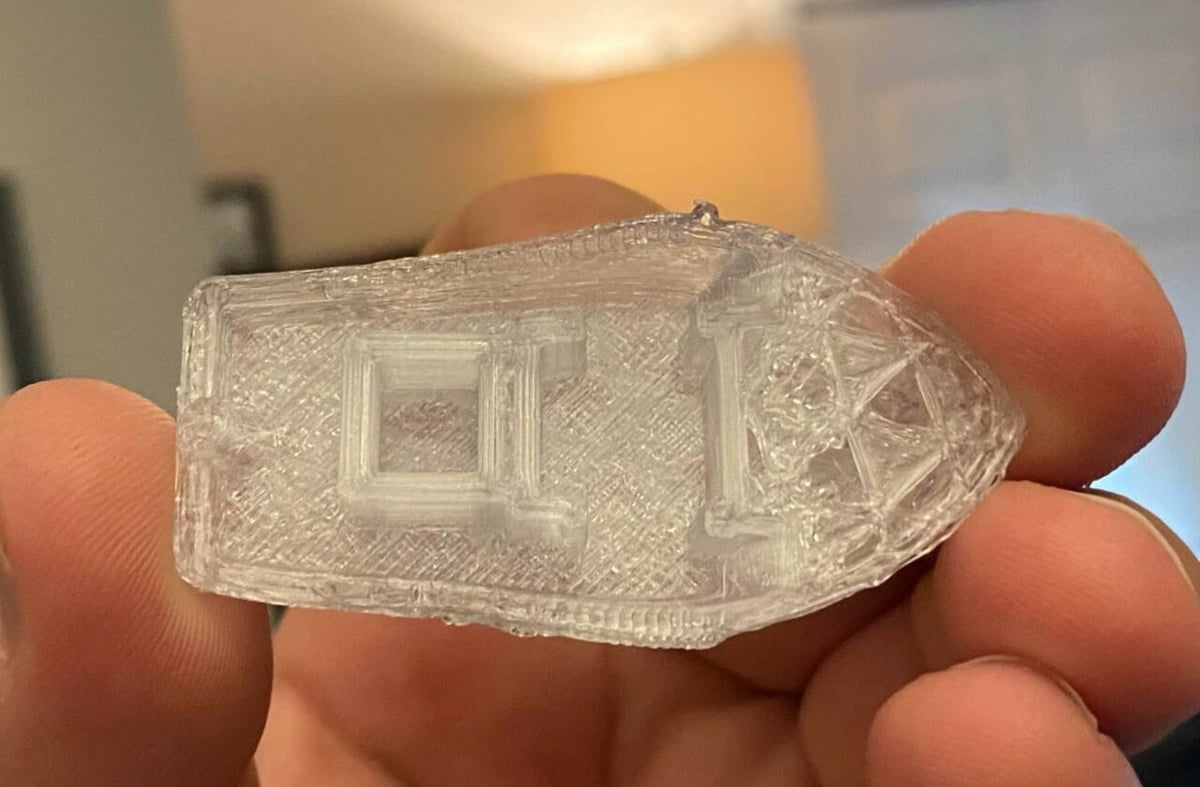 MatterHacker's translucent PETG produces milky-color parts, but they're still pretty see-through