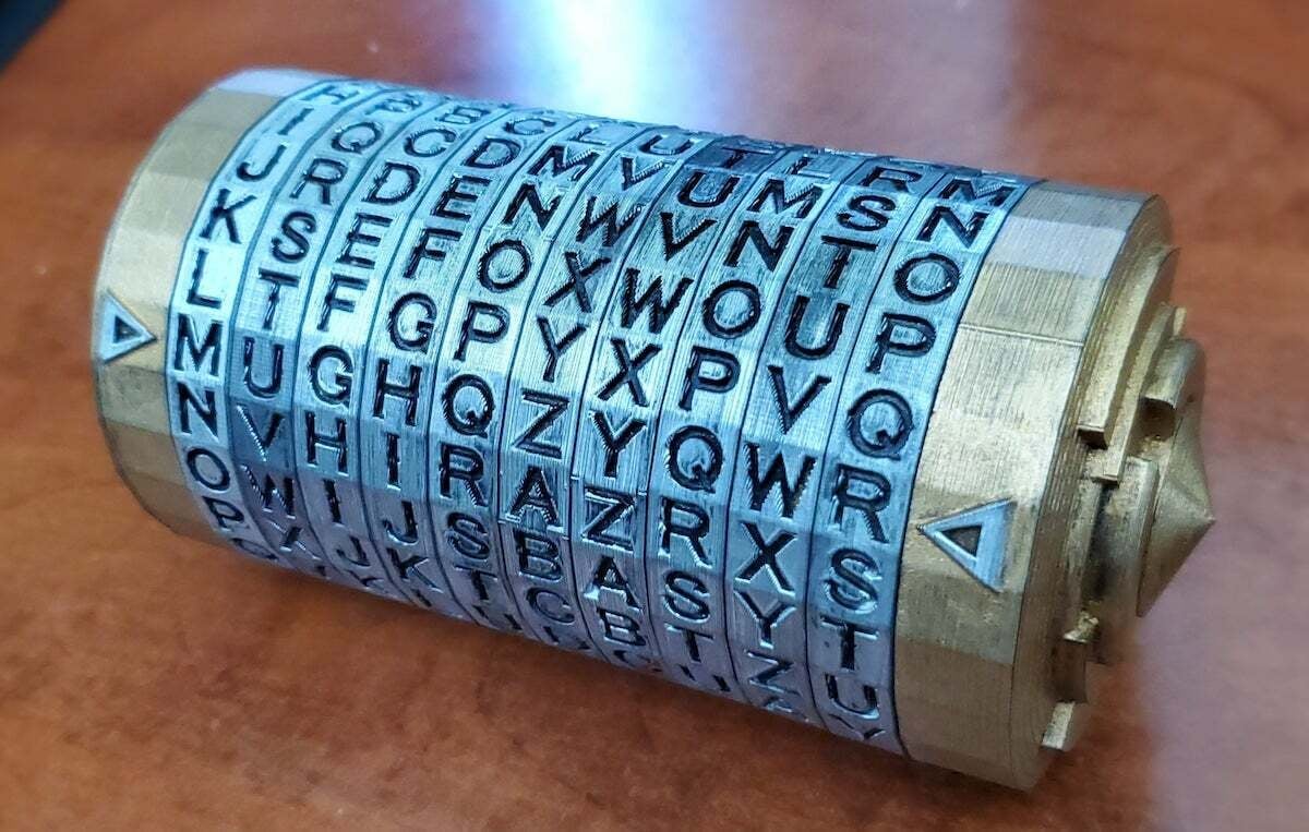 Set the secret code to open the Cryptex and reveal a hidden gift