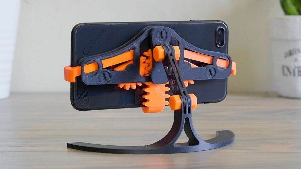 A brilliantly designed and clever mechanical phone stand