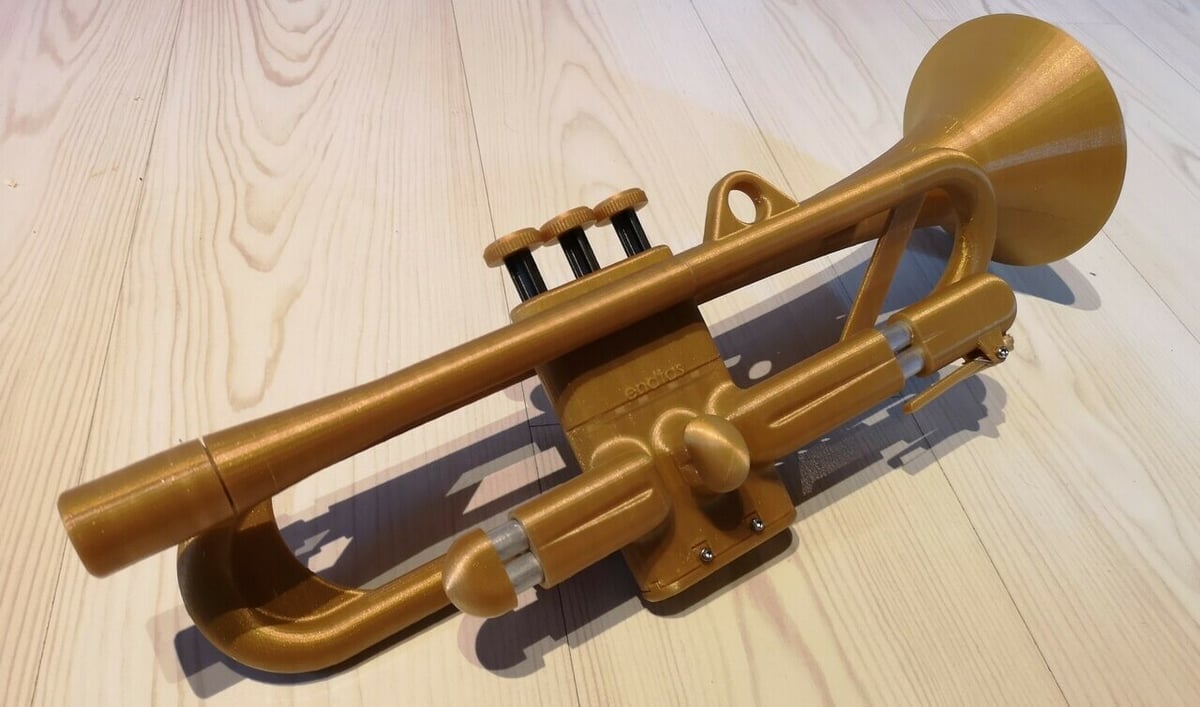 This trumpet incorporates three working valves, just like the real thing!