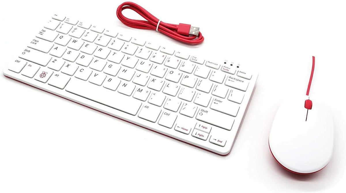 The official Raspberry Pi keyboard has 79 keys and three USB 2.0 type-A ports