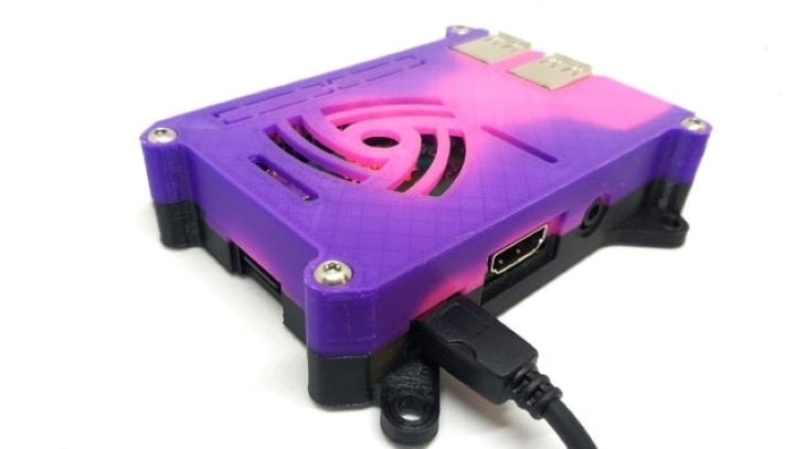 A make of the Raspberry Pi case with VESA mounts