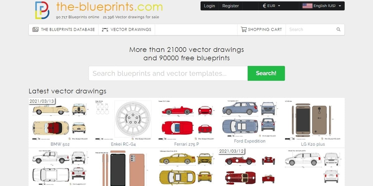 If you're modeling a car, the Blueprints is the site for you!